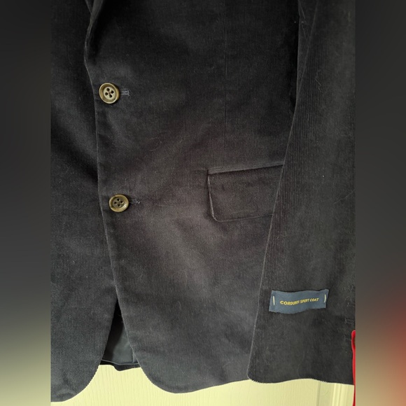 NWT - Stafford - Navy Men's Corduroy Sport Coat - Slim Fit Stretch - Size 38 Reg - Picture 4 of 7